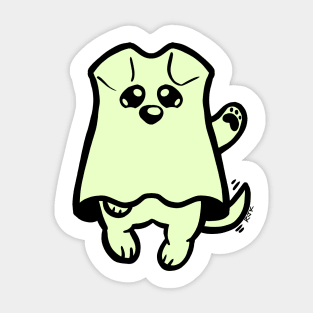 Little Ghost Dog Waves Hi Sticker